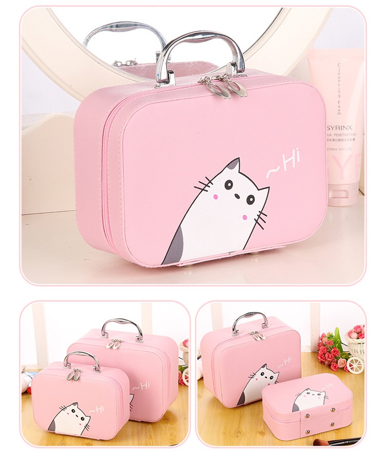 Hi Kitten Pink Makeup Storage Hard Case 1