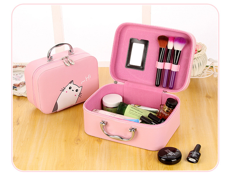 Hi Kitten Pink Makeup Storage Hard Case 2