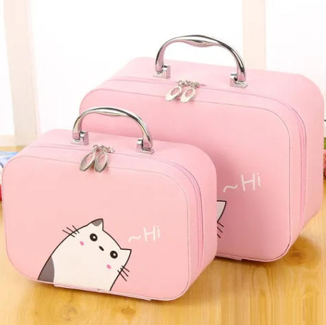 Hi Kitten Pink Makeup Storage Hard Case